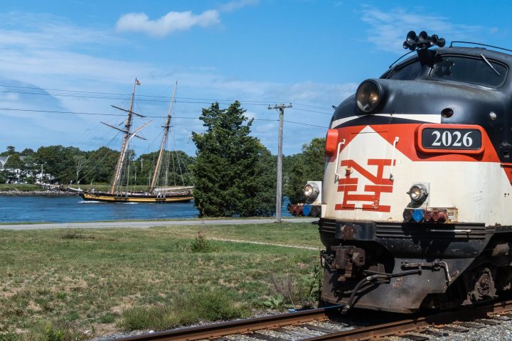 a train on a steel track